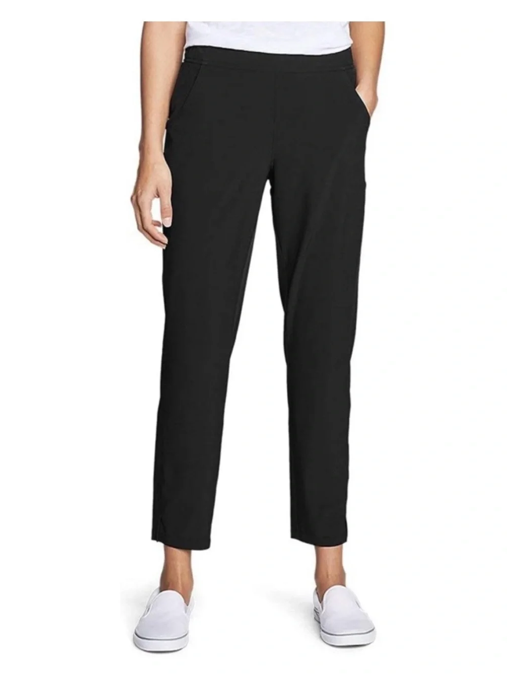 Eddie Bauer Women's Departure Ankle Pants Medium Black Pull-On Stretch Hiking - Picture 2 of 16